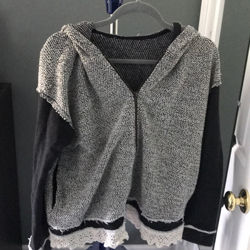 Boutique Zip Up Lace Hoodie